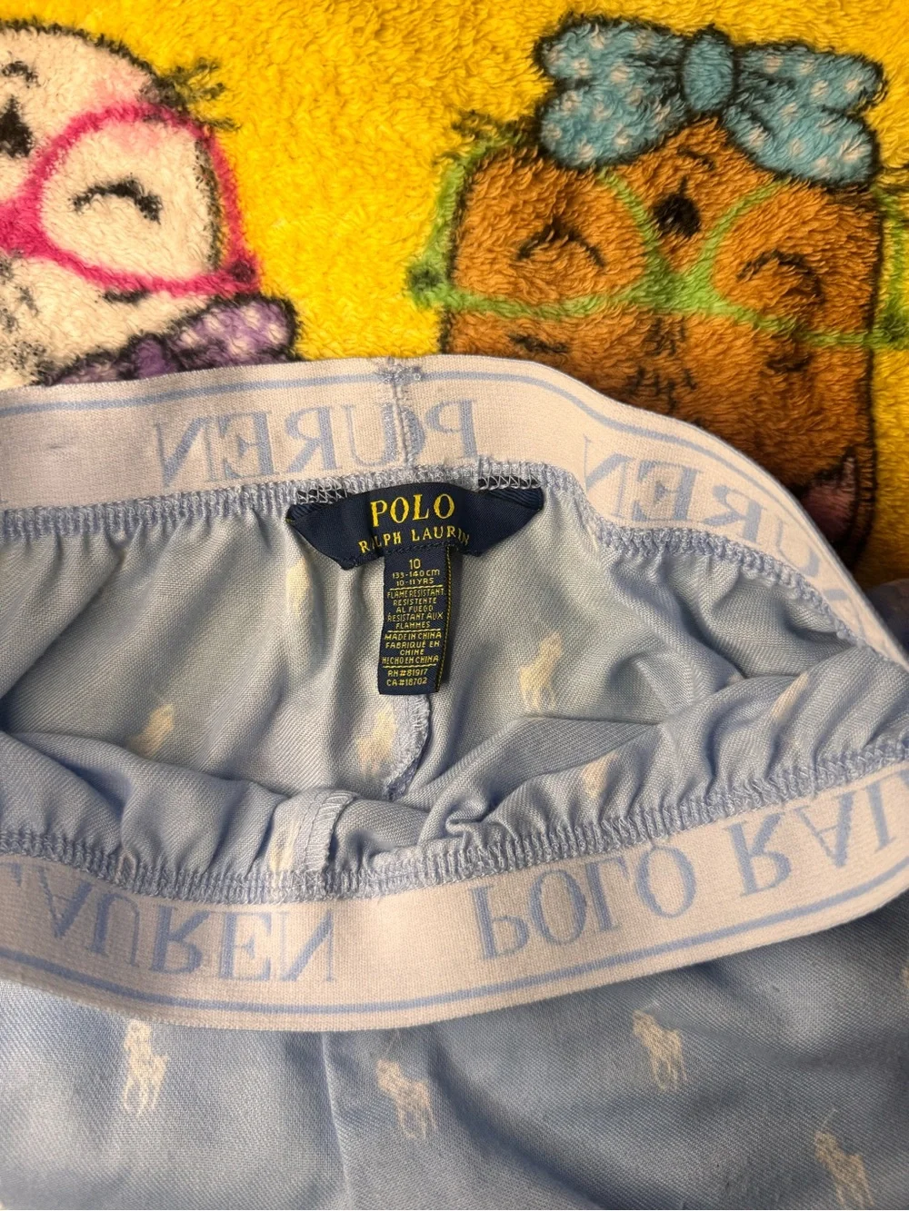Polo by Ralph Lauren Light Blue Logo-Print Sleep Shorts